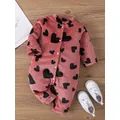 0-2Y Newborn Baby Rompers Spring Autumn Warm Fleece Boys Costume Baby Girls Clothing Lovely Overall