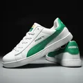 Original Leather Green Men's Skateboard Shoes Flat Lace-up Men Brand Shoes Non-slip Low Cut Sneakers