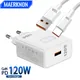 GaN 120W USB Charger Type C Cable Fast Charging Mobile Phone Charger Adapter For iPhone 15 Xiaomi