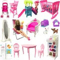 NK Official Mix Doll Furniture Pretend Play Toys Hangers Sofa Shoes Rack for Barbie Doll for Kelly