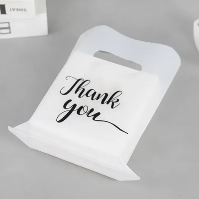 10/20/30/50pcs Reusable Plastic Thank You Bags Cookie&Candy Package Perfect Gifts Retail Shopping