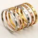 Fashion Love Jewelry Women Bangle Titanium Steel Couple Jewelry Full CZ White Crystal Buckle