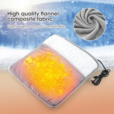 Portable Flannel Foot Warmer Electric Heated Foot Fast Heating Pad Blanket Sheet Mat Washable Household for Men and Women Heater