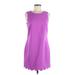 J.Crew Factory Store Casual Dress - Mini Crew Neck Sleeveless: Purple Solid Dresses - Women's Size 6