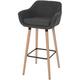 Tabouret de bar Malmö T381, chaise de bar tabouret de comptoir Textile, gris foncé