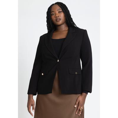 Plus Size Women's Single Button Blazer by ELOQUII in Black (Size 16)