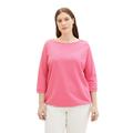 3/4-Arm-Shirt TOM TAILOR PLUS Gr. 44, pink (carmine pink) Damen Shirts Jersey