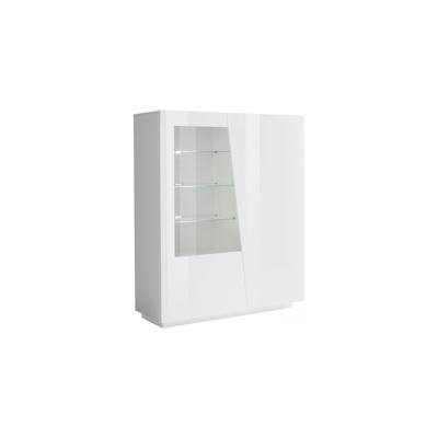 Dmora Vitrine Nevio, Sideboard mit Glastür, Mehrzweck-Wohnzimmermöbel mit LED-Beleuchtung, 100 % Made in Italy, cm 120x4