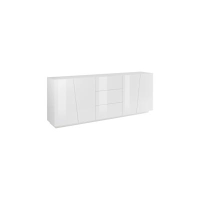Dmora Kommode Sven, Küchen-Sideboard mit 4 Türen und 3 Schubladen, Wohnzimmer-Buffet, 100 % Made in Italy, cm 220x43h86,