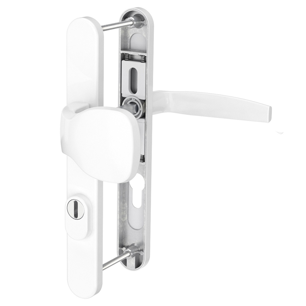 MS Beschläge Langschild PZ 72mm Schmalrahmengarnitur mit Kernziehschutz Knopf/Drücker 87-102mm Image