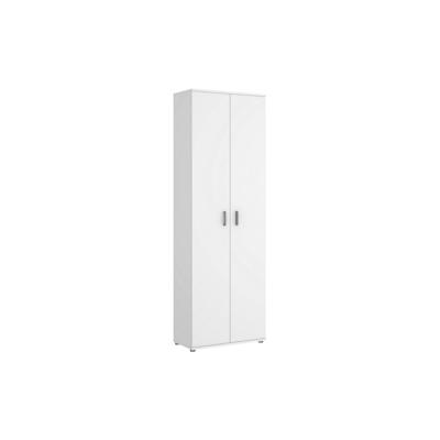 Dmora Mehrzweckgarderobe Serro, Mehrzweck-Schuhregal, Kleiderschrank mit 2 Türen, 61x35h190 cm, Weiß