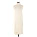 Zara Casual Dress - Midi Turtleneck Sleeveless: Ivory Print Dresses - Women's Size Small