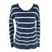 Madewell Sweaters | Madewell Womens Sweater Chunky Knit Striped Xs | Color: Blue/White | Size: Xs