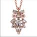 Kate Spade Jewelry | Kate Spade Wise Owl Pendant Necklace Rose Gold Tone | Color: Gold/Pink | Size: Os