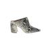 Steve Madden Mule/Clog: Ivory Snake Print Shoes - Women's Size 8 - Pointed Toe