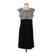 AB Studio Casual Dress - Sheath Scoop Neck Short sleeves: Gray Print Dresses - Women's Size 10