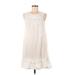 Artisan NY Casual Dress - Mini Scoop Neck Sleeveless: White Print Dresses - Women's Size Medium