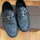 Louis Vuitton Shoes | Louis Vuitton Hockenheim Moccasin Black Loafers | Color: Black/Silver | Size: 7.5