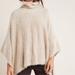 Anthropologie Sweaters | Anthropologie Turtleneck Poncho Sweater Womens Size Xl One Size Gold Metallic | Color: Tan | Size: One Size
