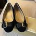 Michael Kors Shoes | Michael Kors Black Suede Ballet Flats With Gold Buckles. | Color: Black/Gold | Size: 11