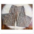 Anthropologie Pants & Jumpsuits | Anthropologie Feather Bone Lace Wide Leg Pants High Waisted Gray Nude Size Small | Color: Cream/Gray | Size: S
