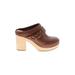 Dolce Vita Mule/Clog: Slip On Chunky Heel Casual Brown Solid Shoes - Women's Size 7 1/2 - Round Toe