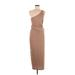 Wild Fable Casual Dress - Midi Plunge Sleeveless: Tan Print Dresses - New - Women's Size Medium