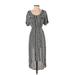 Silence and Noise Casual Dress - High/Low: Gray Tweed Dresses - Women's Size X-Small