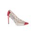 Nine West Heels: Pumps Stilleto Cocktail Red Print Shoes - Women's Size 8 1/2 - Pointed Toe