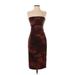 Black Halo Cocktail Dress - Sheath Open Neckline Sleeveless: Brown Leopard Print Dresses - Women's Size 2