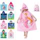 Athaelay Soft Microfiber Swim Cover-ups for 3 to 10 Years Old Kids Hooded Bath Beach Poncho Towels (Princess, Fits 3-10 Years)