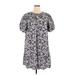 Ava & Viv Casual Dress - Mini High Neck Short sleeves: Gray Dresses - Women's Size 1X