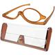 Tete Makeup Glasses Magnifying Swivel Single Lens Make Up Application Magnifier Eyeglasses Extra Durable Cosmetic Glasses with Stylish Case Brown Frame +4.00