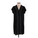 Vince. Casual Dress - Mini V Neck Short sleeves: Black Print Dresses - Women's Size 0