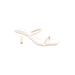 Zara Heels: Slip On Stilleto Cocktail Ivory Solid Shoes - Women's Size 35 - Open Toe