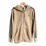 Adidas Shirts | Adidas Men’s Full Zip Hoodie Sweatshirt Tan With Black Stripes, Flawed - Large | Color: Black/Tan | Size: L