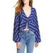 Free People Tops | Free People | Samifran Indigo Combo Ruffle Long Sleeve Top Women’s Size X-Small | Color: Blue/White | Size: Xs