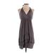 Banana Republic Heritage Collection Casual Dress - Mini V Neck Sleeveless: Gray Solid Dresses - Women's Size 2