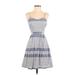 Old Navy Casual Dress - A-Line V Neck Sleeveless: Gray Print Dresses - Women's Size X-Small