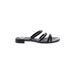 J.Jill Sandals: Slip-on Chunky Heel Boho Chic Black Solid Shoes - Women's Size 7 1/2 - Open Toe