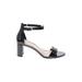 Nine West Heels: Black Print Shoes - Women's Size 8 1/2 - Open Toe