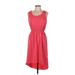 Daisy Fuentes Casual Dress - High/Low Scoop Neck Sleeveless: Pink Print Dresses - Women's Size Medium