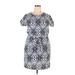 Liz Claiborne Casual Dress - Mini High Neck Short sleeves: Blue Dresses - Women's Size X-Large