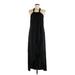 Casual Dress - Midi Halter Sleeveless: Black Solid Dresses - Women's Size Medium