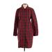 J.Crew Jacket: Mid-Length Red Print Jackets & Outerwear - Women's Size 4