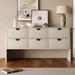 Retro Style Rubber Wood 3-Drawer Dresser Sideboard Cabinet Console Table Sofa Table Ample Storage Spaces,Antique White