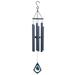 39" Blue Metal Windchime with Blue Gemstone