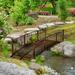 Outsunny 7' Metal Arch Garden Bridge with Safety Siderails, Decorative Arc Footbridge with Delicate Scrollwork "S" Motifs