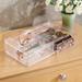 mDesign Wide Plastic Stackable Glasses Organizer Box with 2 Drawers - Clear - 7 X 12.75