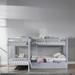 Twin Size L-Shaped Twin over Twin Bunk bed with Drawers, Gray